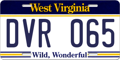 WV license plate DVR065
