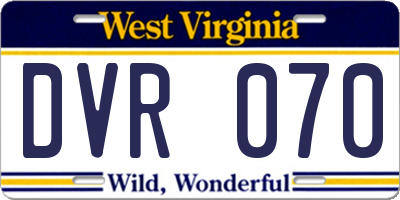 WV license plate DVR070