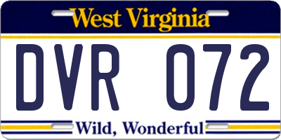 WV license plate DVR072