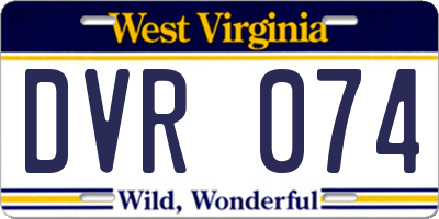 WV license plate DVR074