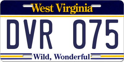 WV license plate DVR075