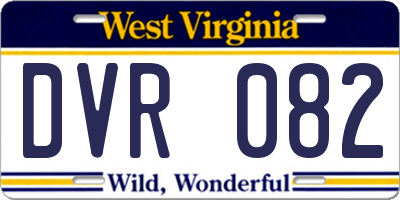 WV license plate DVR082