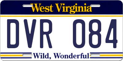 WV license plate DVR084