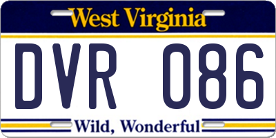 WV license plate DVR086