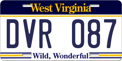 WV license plate DVR087