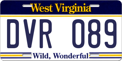 WV license plate DVR089