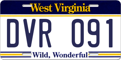 WV license plate DVR091
