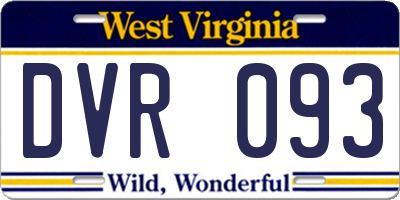 WV license plate DVR093