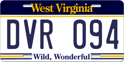 WV license plate DVR094