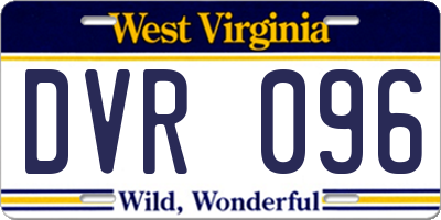 WV license plate DVR096