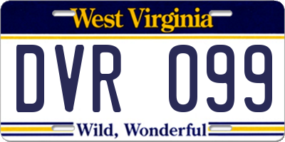 WV license plate DVR099
