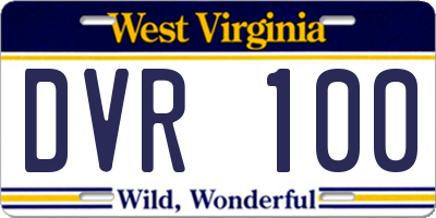 WV license plate DVR100