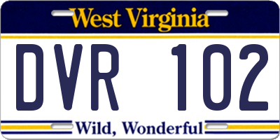 WV license plate DVR102