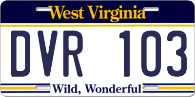 WV license plate DVR103