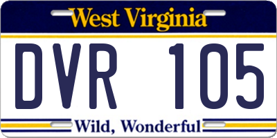 WV license plate DVR105