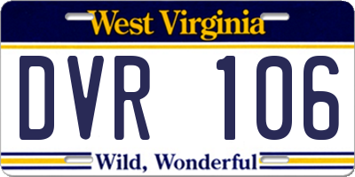 WV license plate DVR106