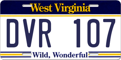 WV license plate DVR107