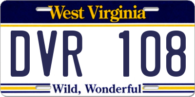 WV license plate DVR108