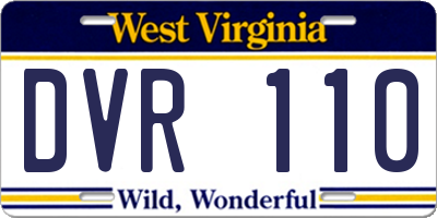 WV license plate DVR110