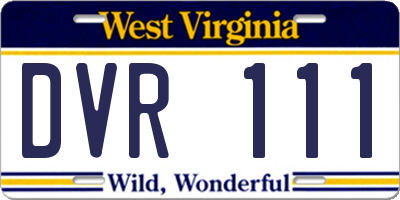 WV license plate DVR111