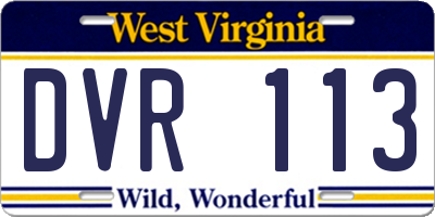 WV license plate DVR113
