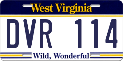 WV license plate DVR114