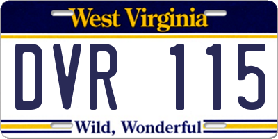 WV license plate DVR115