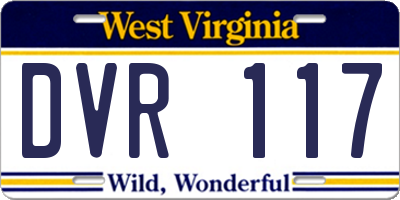 WV license plate DVR117