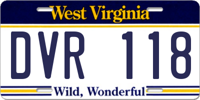 WV license plate DVR118
