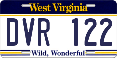 WV license plate DVR122