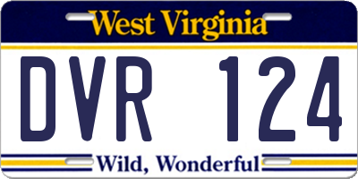 WV license plate DVR124