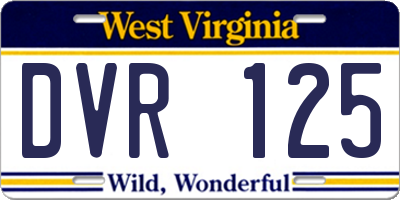 WV license plate DVR125