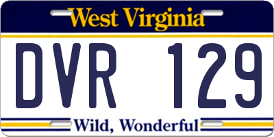 WV license plate DVR129