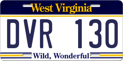 WV license plate DVR130