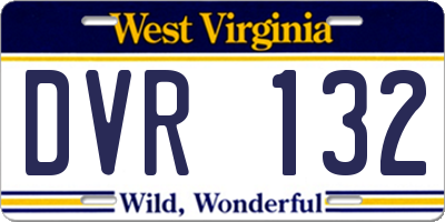WV license plate DVR132