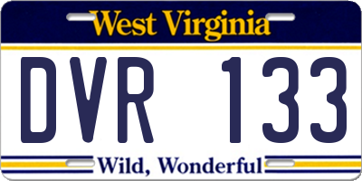 WV license plate DVR133