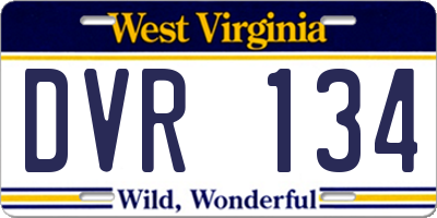 WV license plate DVR134