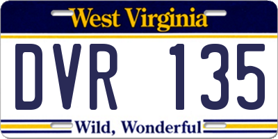 WV license plate DVR135