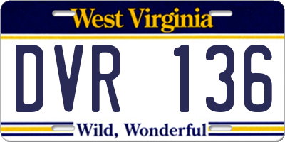 WV license plate DVR136
