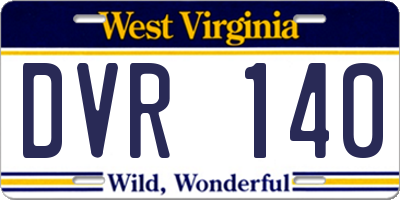 WV license plate DVR140