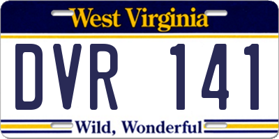 WV license plate DVR141
