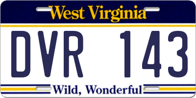 WV license plate DVR143