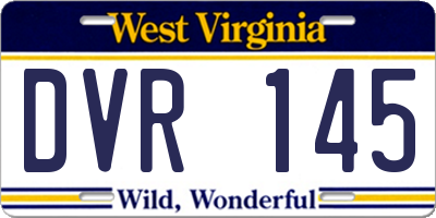 WV license plate DVR145