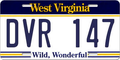 WV license plate DVR147