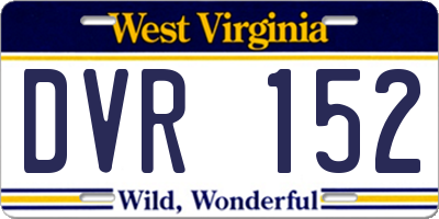 WV license plate DVR152