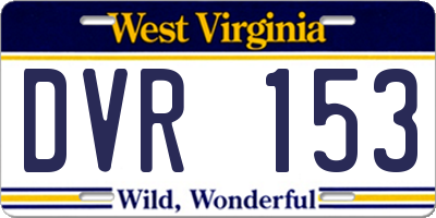 WV license plate DVR153