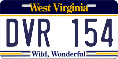 WV license plate DVR154