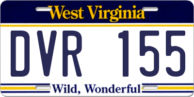WV license plate DVR155