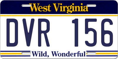 WV license plate DVR156