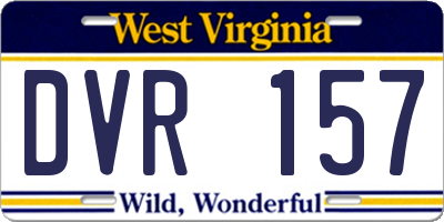 WV license plate DVR157